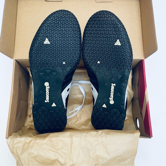 Saucony BULLET Black White Sneakers size 10 new with box leather - Picture 4 of 5